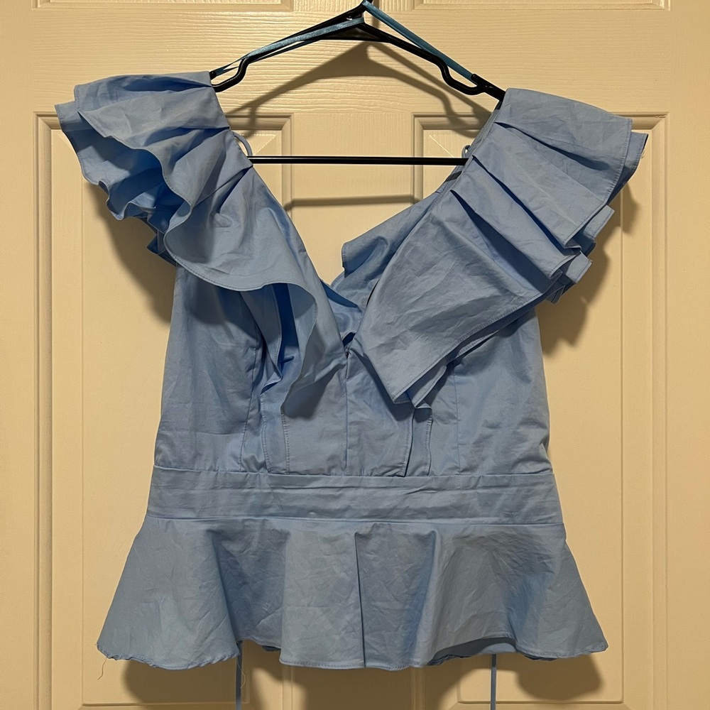 DO+BE Blue Blouse, Size M